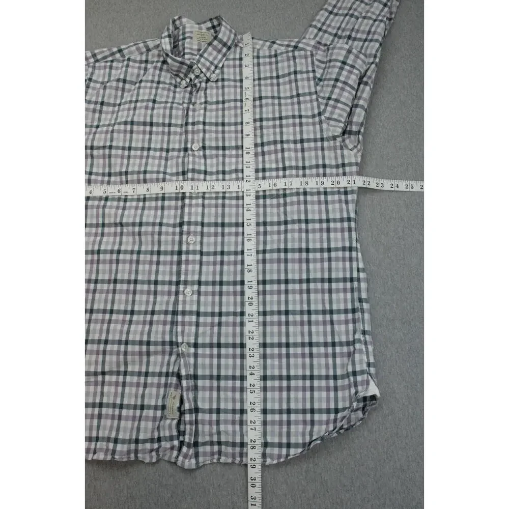 J Crew Shirt Mens Large (16/16.5) Plaid 2 Ply 100% Cotton‎ Button Down